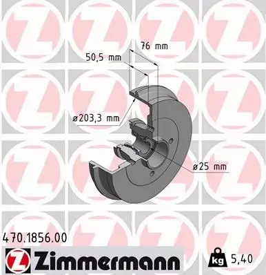 ZIMMERMANN BĘBEN HAMULCOWY TYŁ 470.1856.00 