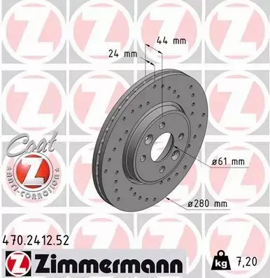 ZIMMERMANN SPORT TARCZE P RENAULT TWINGO II 280MM 