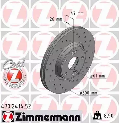 ZIMMERMANN TARCZE+KLOCKI P RENAULT LAGUNA II 300MM 