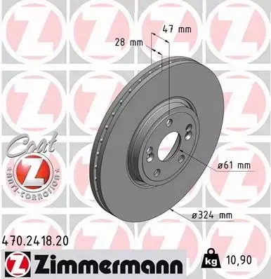 ZIMMERMANN TARCZE+KLOCKI P RENAULT ESPACE IV 324MM 