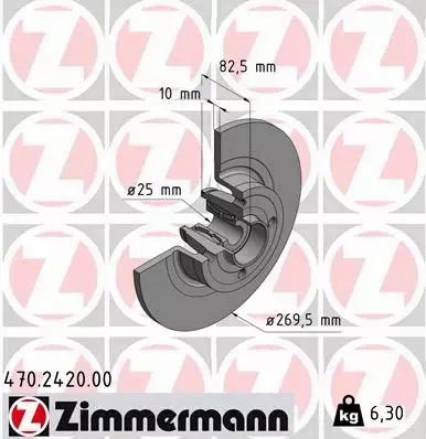 ZIMMERMANN TARCZE HAMULCOWE TYŁ 470.2420.00 