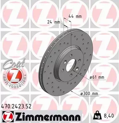 ZIMMERMANN TARCZE HAMULCOWE SPORT PRZÓD 470.2423.52 