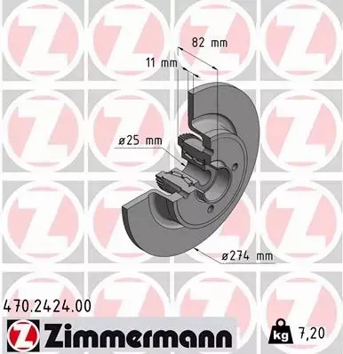 ZIMMERMANN TARCZE HAMULCOWE TYŁ 470.2424.00 