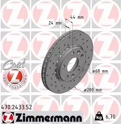 ZIMMERMANN SPORT TARCZE PRZÓD DACIA DUSTER 280MM 