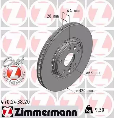 ZIMMERMANN TARCZE+KLOCKI P RENAULT ESPACE V 320MM 