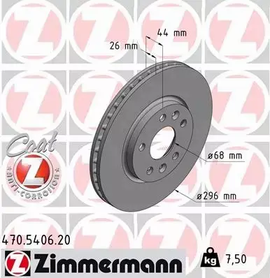 ZIMMERMANN TARCZE HAMULCOWE PRZÓD 470.5406.20 