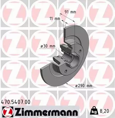 ZIMMERMANN TARCZE HAMULCOWE TYŁ 470.5407.00 