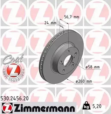 ZIMMERMANN TARCZE+KLOCKI PRZÓD SUBARU IMPREZA 