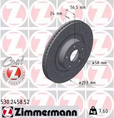 ZIMMERMANN TARCZE HAMULCOWE SPORT PRZÓD 530.2458.52 