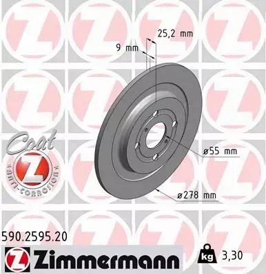 ZIMMERMANN TARCZE+KLOCKI TYŁ TOYOTA YARIS P9 P13 