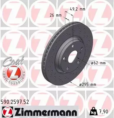 ZIMMERMANN TARCZE HAMULCOWE SPORT PRZÓD 590.2597.52 