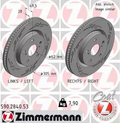 ZIMMERMANN TARCZA HAMULCOWA 590.2840.53 