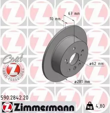 ZIMMERMANN TARCZA HAMULCOWA 590.2842.20 