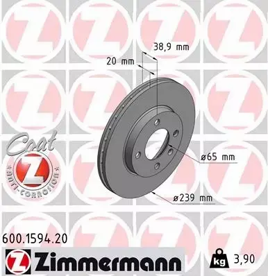 ZIMMERMANN TARCZE+KLOCKI PRZÓD SEAT IBIZA II III 