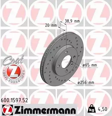 ZIMMERMANN TARCZE HAMULCOWE SPORT PRZÓD 600.1597.52 