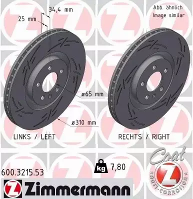 ZIMMERMANN TARCZA HAMULCOWA 600.3215.53 