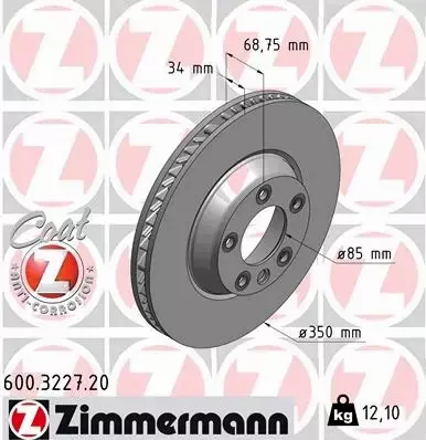 ZIMMERMANN TARCZE+KLOCKI P+T VW TOUAREG 7L 350MM 