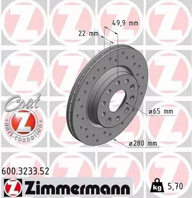 ZIMMERMANN SPORT TARCZE+KLOCKI P+T AUDI A3 8P 