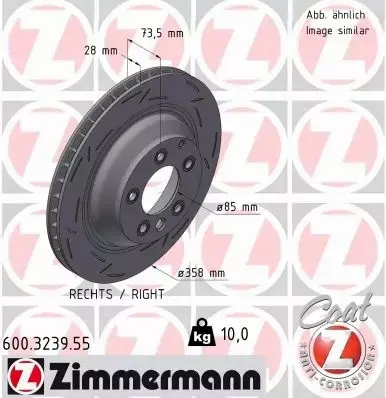 ZIMMERMANN TARCZA HAMULCOWA 600.3239.55 