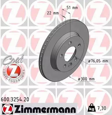 ZIMMERMANN TARCZE HAMULCOWE TYŁ 600.3254.20 