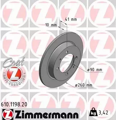 ZIMMERMANN TARCZE+KLOCKI TYŁ VOLVO S40 I V40 