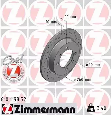 ZIMMERMANN TARCZA HAMULCOWA 610.1198.52 