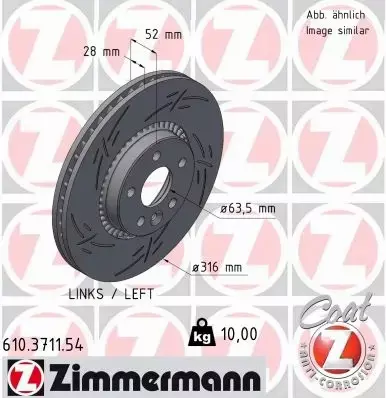 ZIMMERMANN TARCZA HAMULCOWA 610.3711.54 