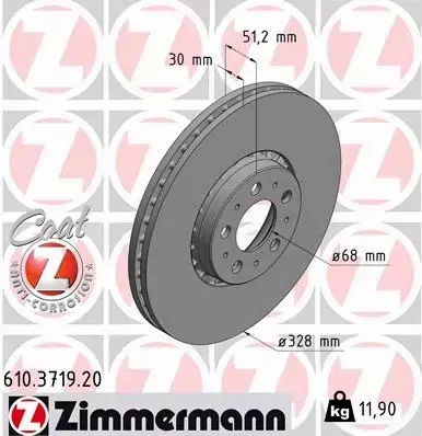 ZIMMERMANN TARCZE+KLOCKI P VOLVO XC90 I 328MM 