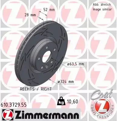 ZIMMERMANN TARCZA HAMULCOWA 610.3729.55 