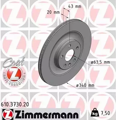 ZIMMERMANN TARCZE+KLOCKI TYŁ VOLVO XC90 II 340MM 