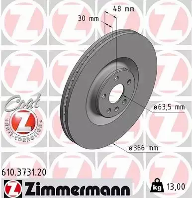 ZIMMERMANN TARCZE+KLOCKI P VOLVO XC90 II 366MM 