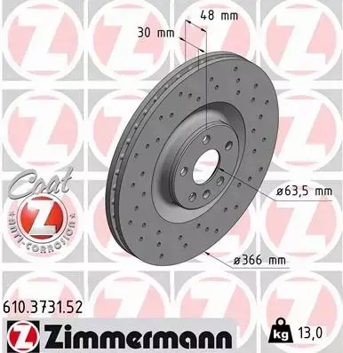 ZIMMERMANN TARCZE HAMULCOWE SPORT PRZÓD 610.3731.52 