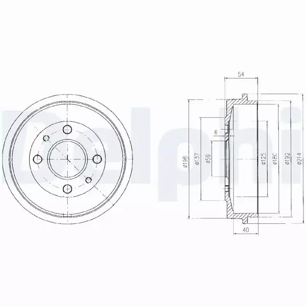 DELPHI BĘBEN HAMULCOWY FIAT BRAVO BRAVA PUNTO  