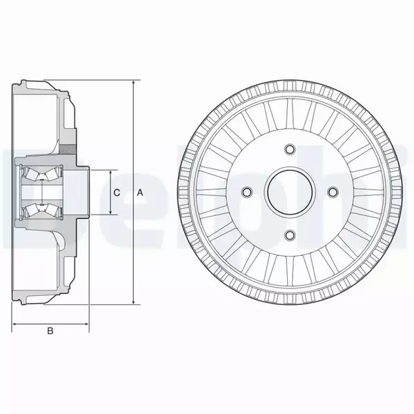 DELPHI BĘBEN HAMULCOWY BFR768 