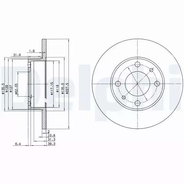 DELPHI TARCZE HAMULCOWE PRZÓD BG2147 