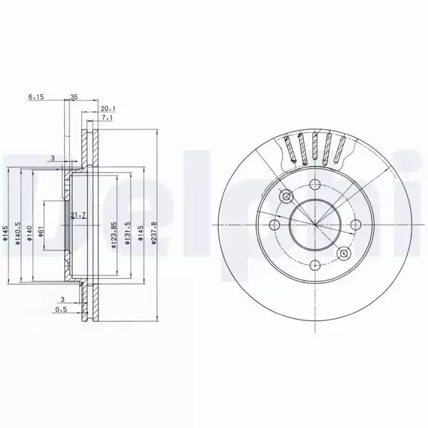 DELPHI TARCZE HAMULCOWE PRZÓD BG2282C 