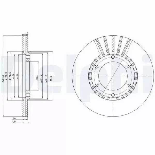 DELPHI TARCZE HAMULCOWE PRZÓD BG2365 