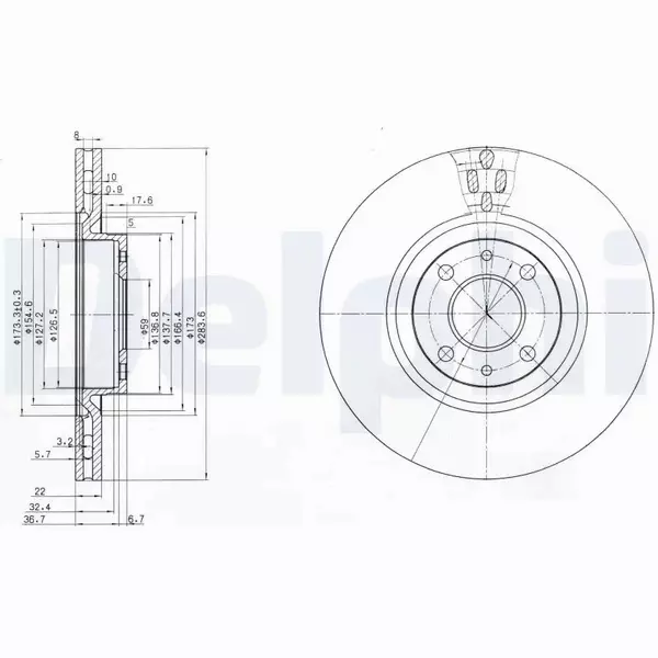 DELPHI TARCZE HAMULCOWE PRZÓD BG2407 