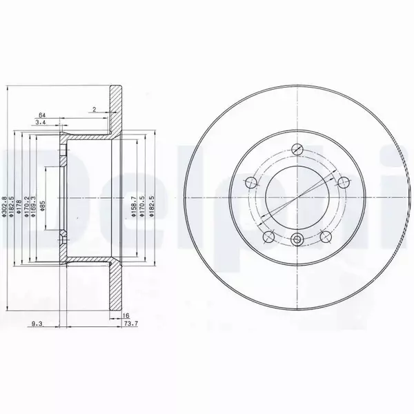 DELPHI TARCZE HAMULCOWE PRZÓD BG2556 