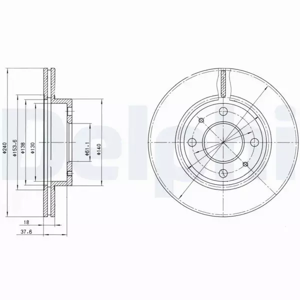 DELPHI TARCZE HAMULCOWE PRZÓD BG2565 