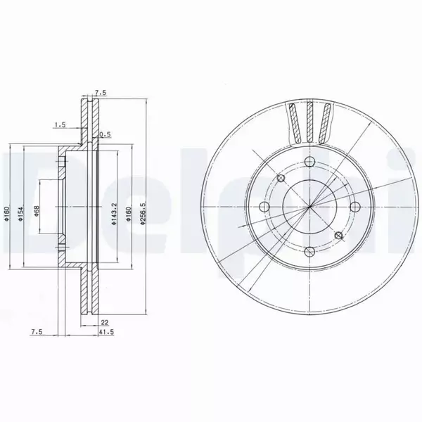 DELPHI TARCZE HAMULCOWE PRZÓD BG2567 