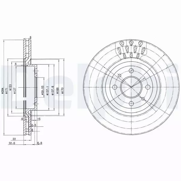 DELPHI TARCZE+KLOCKI PRZÓD MITO BRAVO II DOBLO LINEA STILO 284MM 