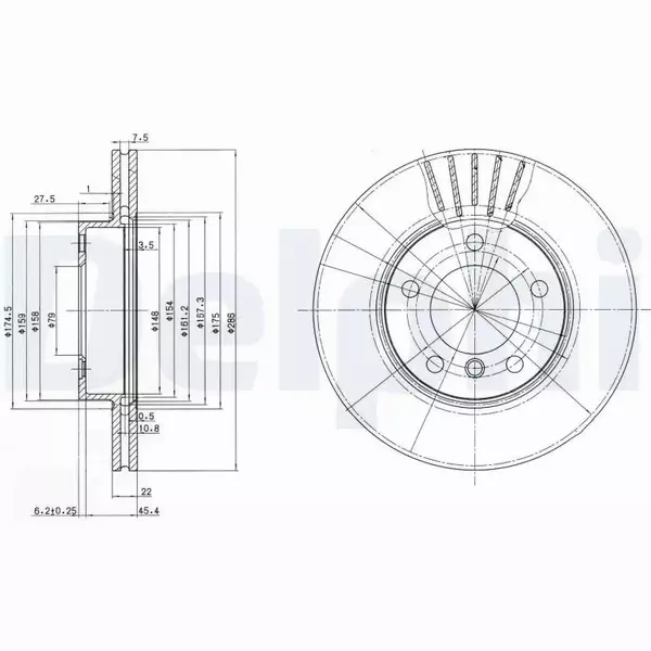 DELPHI TARCZE HAMULCOWE PRZÓD BG2623C 