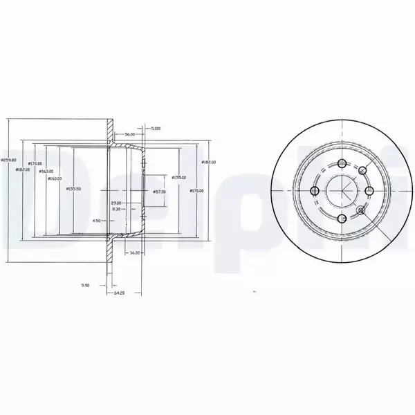 DELPHI TARCZE HAMULCOWE TYŁ BG2635 