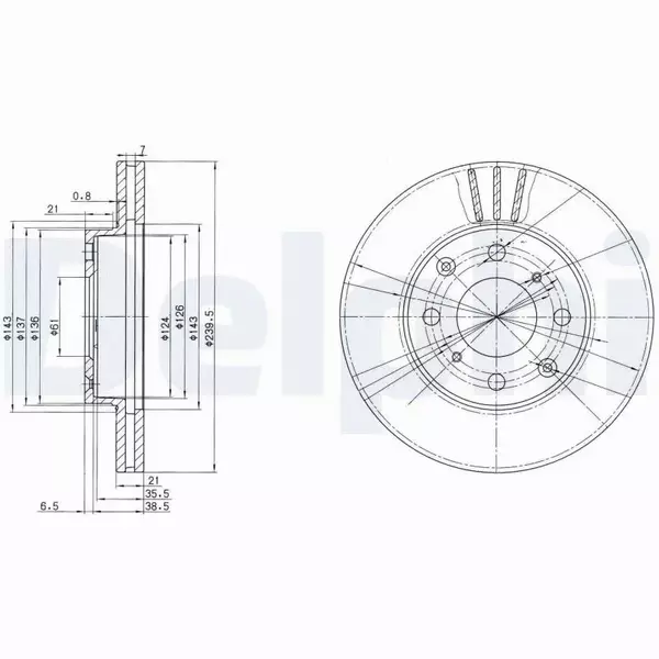 DELPHI TARCZE HAMULCOWE PRZÓD BG2673 