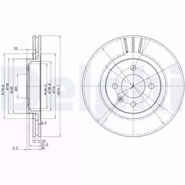 DELPHI TARCZE HAMULCOWE PRZÓD BG2712 