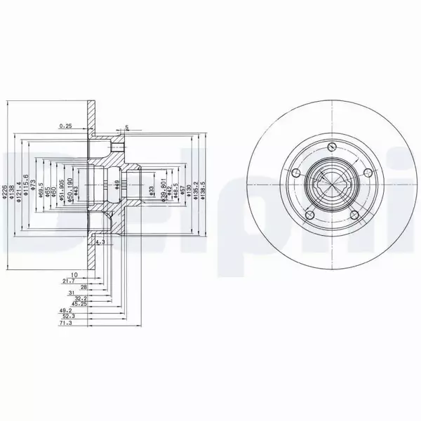 DELPHI TARCZE HAMULCOWE TYŁ BG2714 