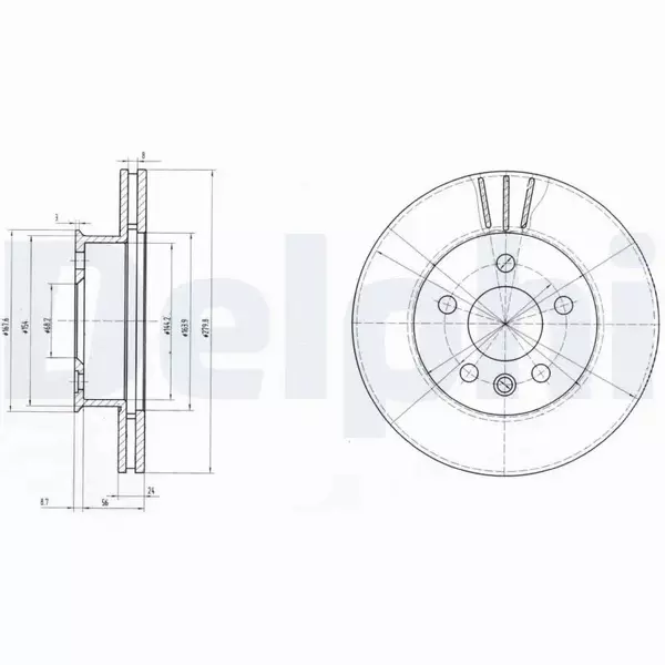 DELPHI TARCZE HAMULCOWE PRZÓD BG2717 