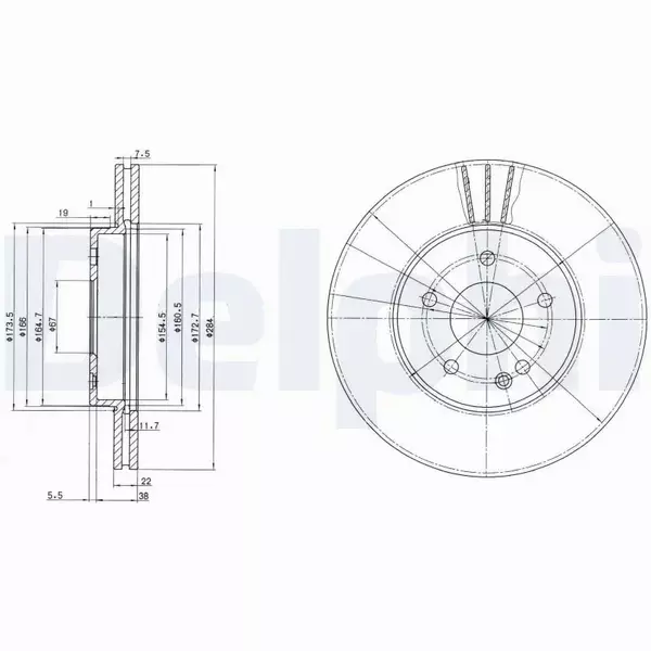 DELPHI TARCZE HAMULCOWE PRZÓD BG2768 