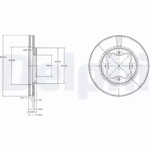 DELPHI TARCZE HAMULCOWE PRZÓD BG2798 